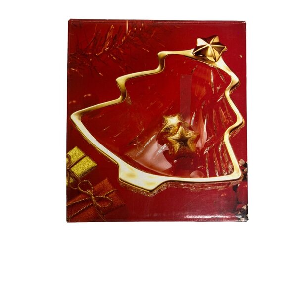 Studio Nova Glass Yuletide Spirit Gold Sweet Candy Dish Christmas Tree - Picture 4 of 8